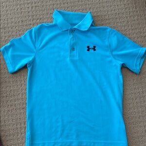 Under Armour Blue Polo Shirt Classic Design Moisture-Wicking